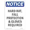 Signmission OSHA Sign, Hard Hat Fall Protection & Gloves, 14in X 10in Rigid Plastic, 10" W, 14" H, Portrait OS-NS-P-1014-V-13259 - alternate 1